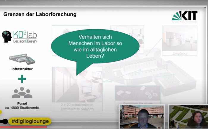 Screenshot von Vortrag von Prof. Mädche und Anke Greif-Winzrieth