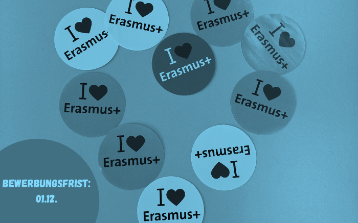 Sticker mit Aufdruck I love ERASMUS